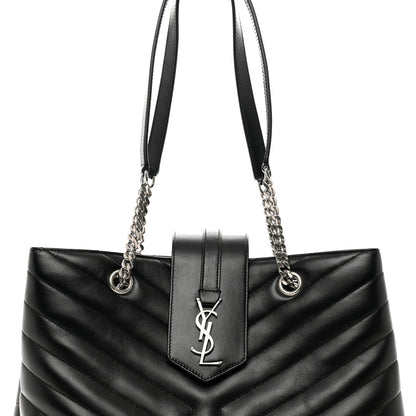Saint Laurent Calfskin Y Quilted Monogram Large Loulou Shopper Black 9 of 11
