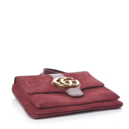 Gucci Suede Medium Arli Flap Shoulder Bag Vintage Bordeaux 4 of 10