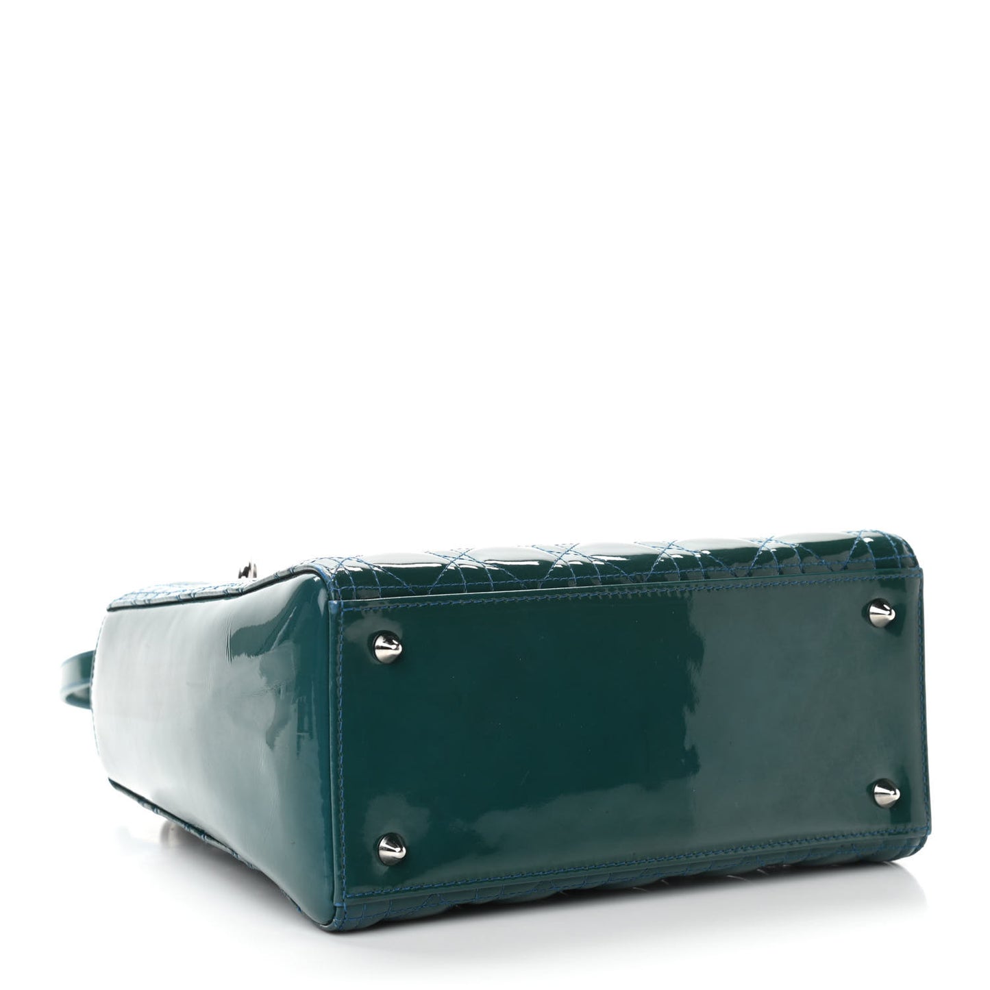 Patent Cannage Medium Lady Dior Blue