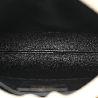 Saint Laurent Lambskin Quilted Monogram Baby Victoire Chain Clutch Blanc Vintage 5 of 12