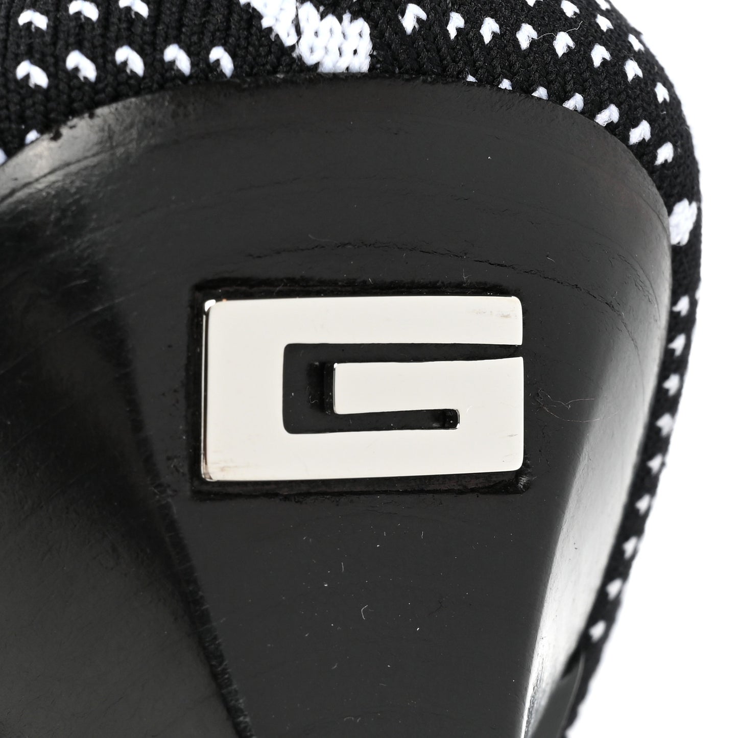 Technical Jersey Knit GG Monogram Square G 75mm Ankle Boots 38 Black Great White