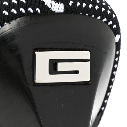 Gucci Technical Jersey Knit GG Monogram Square G 75mm Ankle Boots 38 Black Great White 7 of 9