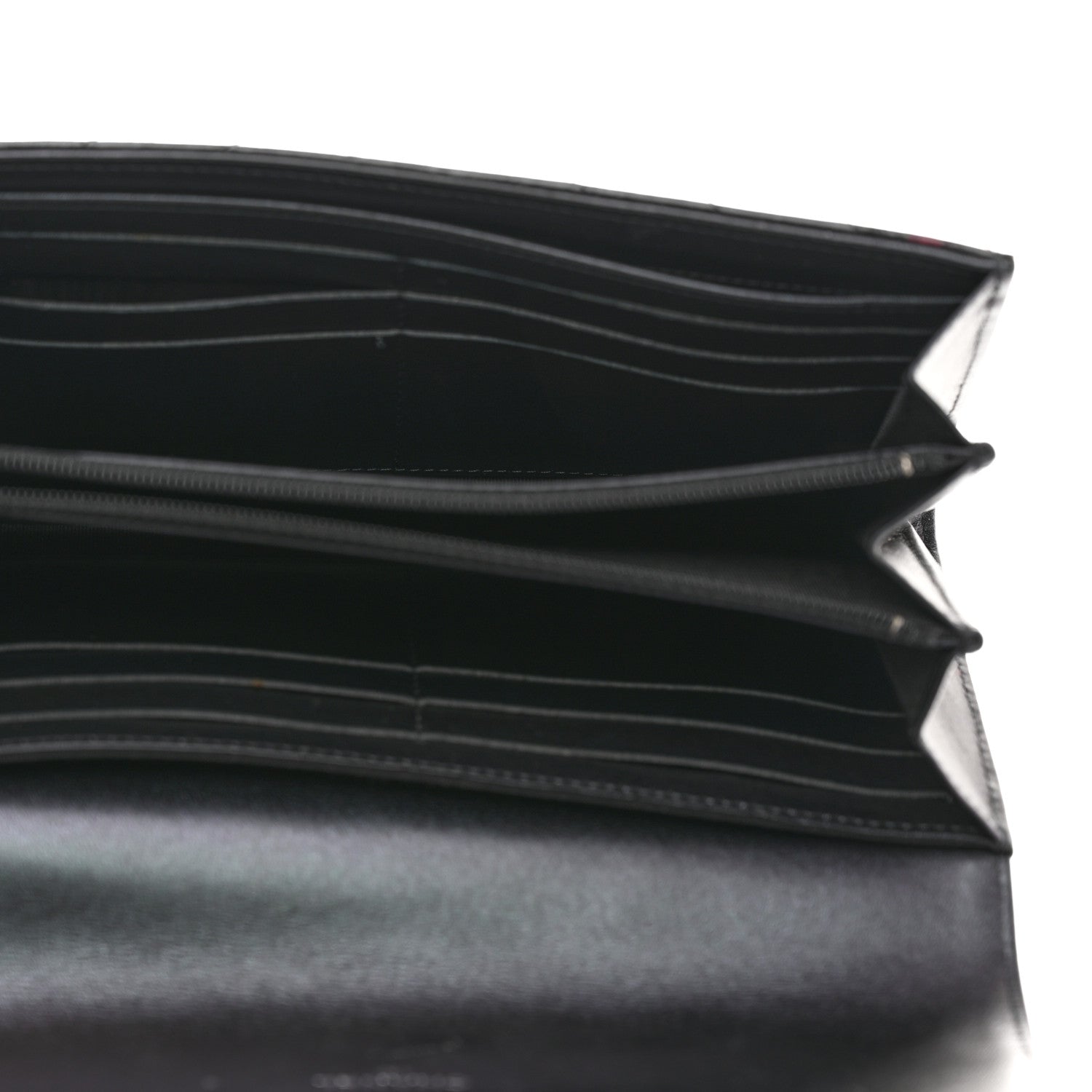 Chanel Patent Metallic Crumpled Calfskin Chevron Quilted Large Gusset Flap Wallet So Black 5 of 8