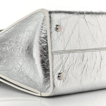 Christian Dior Metallic Calfskin Medium Diorever Flap Silver 10 of 16