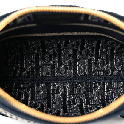Christian Dior Velvet Oblique Cosmetic Pouch Blue 5 of 8