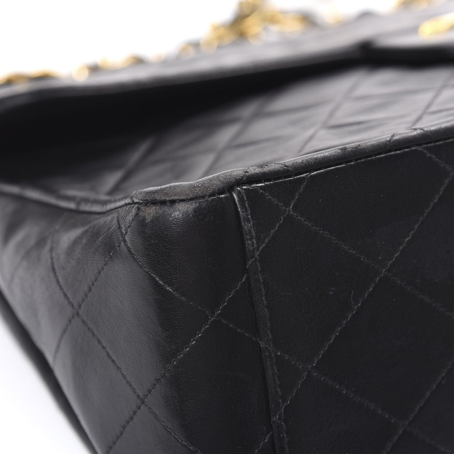 Lambskin Quilted XL Jumbo Single Flap Black