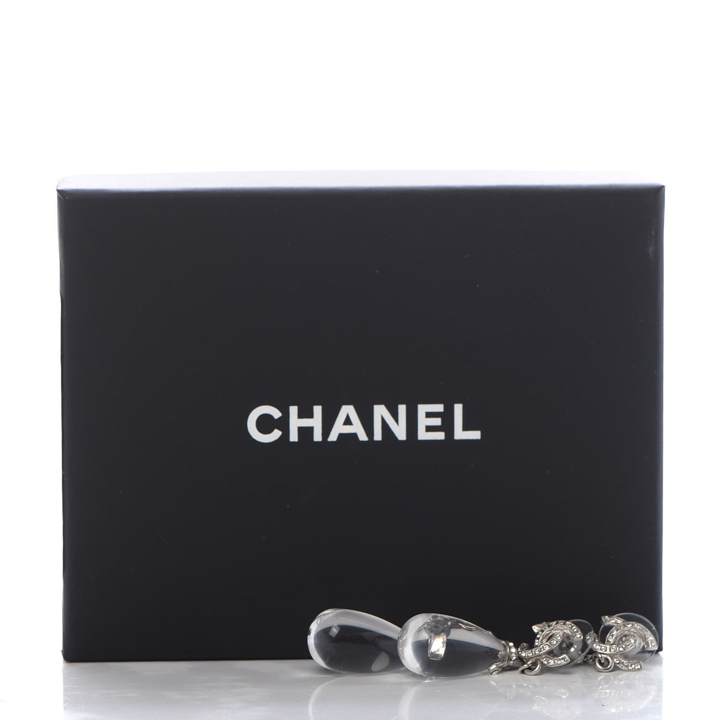 Crystal Resin CC Drop Earrings Silver