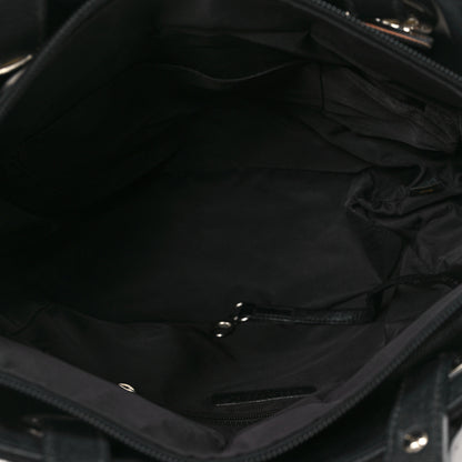 Chanel Coated Canvas Quilted Small Paris Biarritz Tote Black 5 of 12