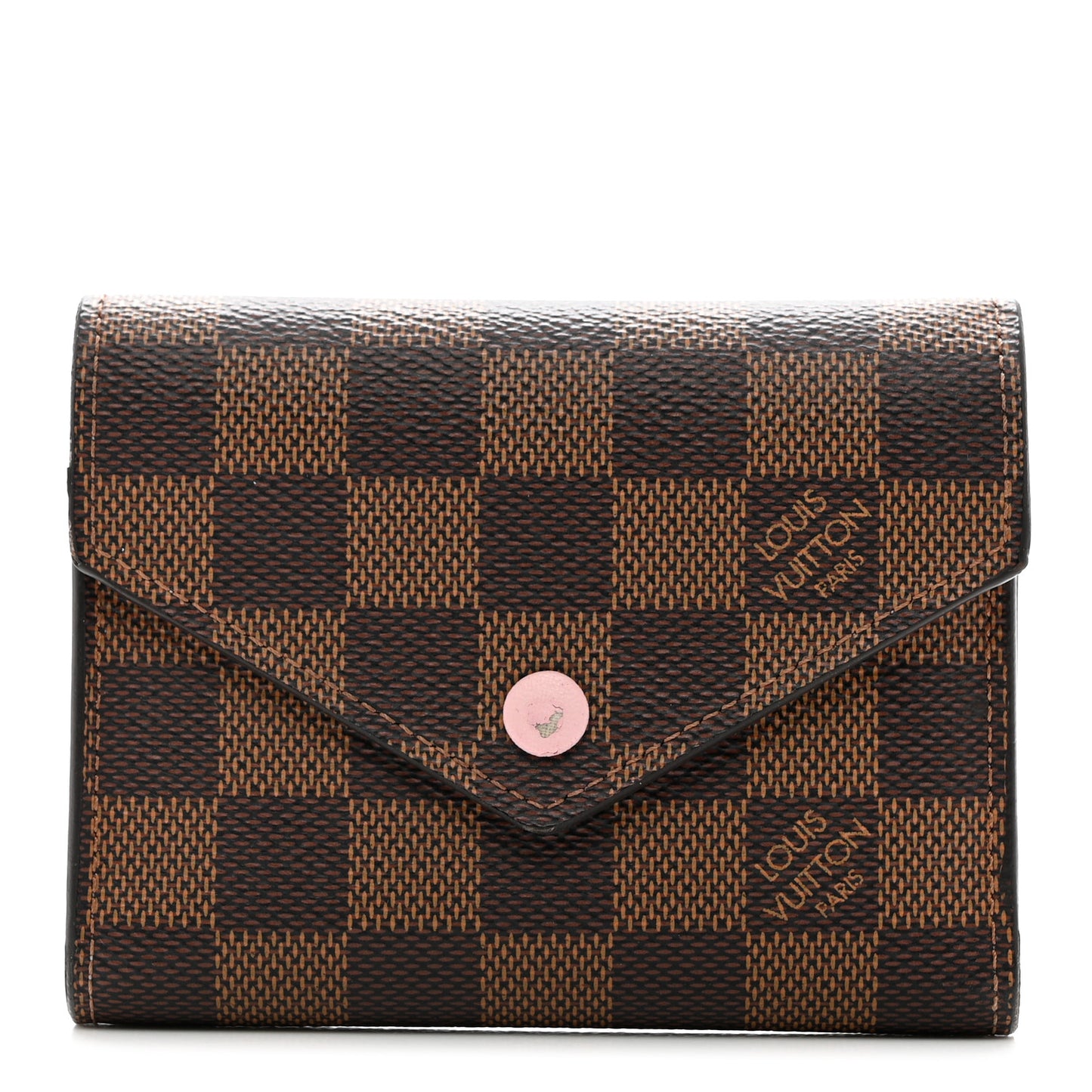 Damier Ebene Victorine Wallet Rose Ballerine