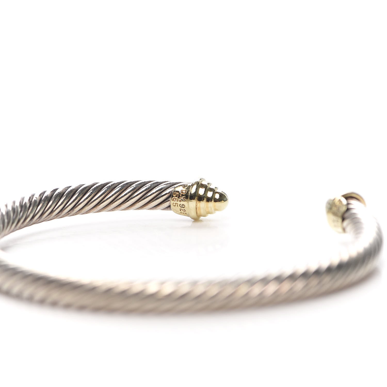 David Yurman Sterling Silver 14K Yellow Gold 5mm Cable Classics Bracelet 4 of 5