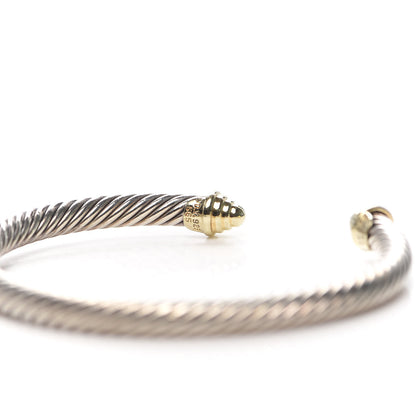 David Yurman Sterling Silver 14K Yellow Gold 5mm Cable Classics Bracelet 4 of 5