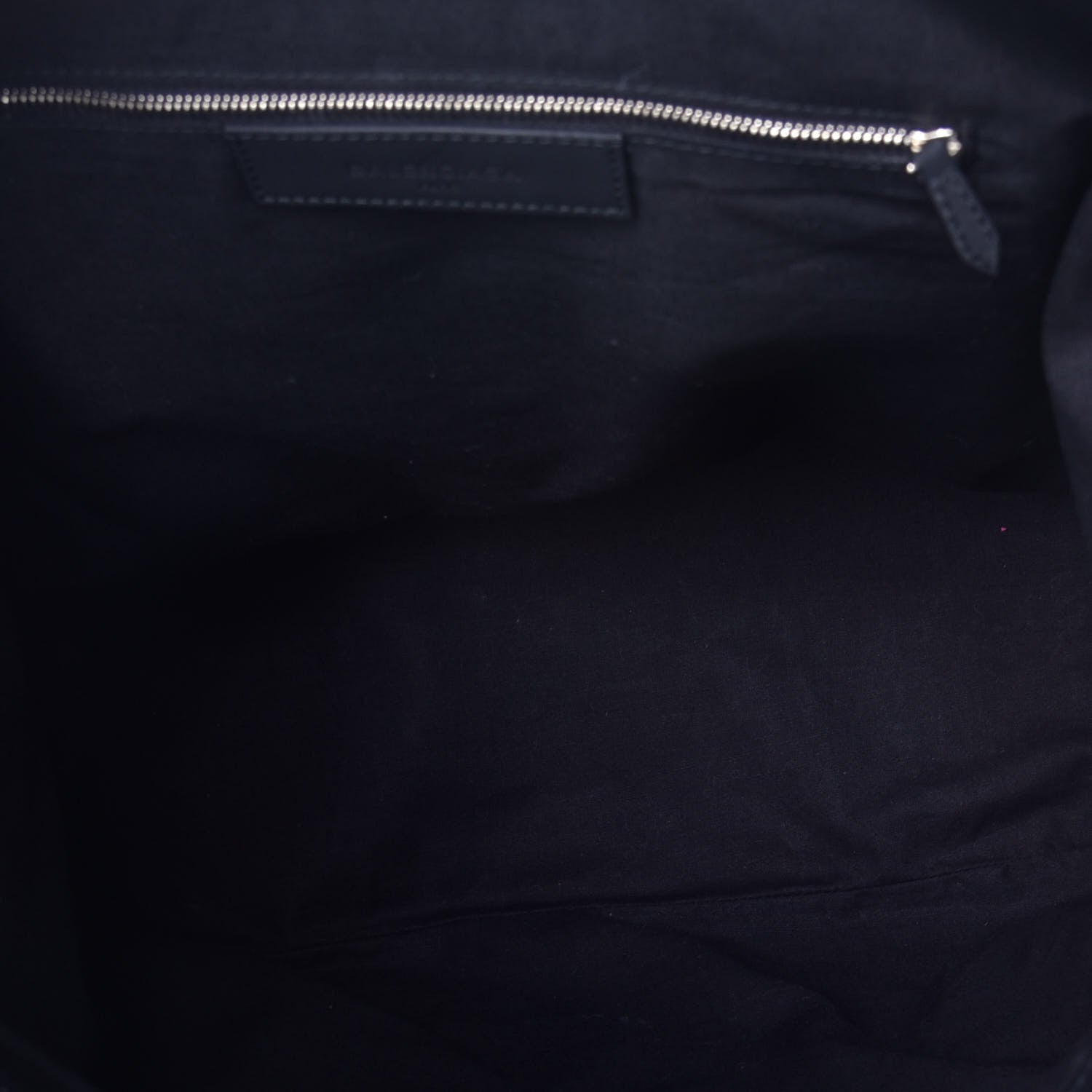 Balenciaga Rubber Calfskin Canvas Navy Tote Black 5 of 9