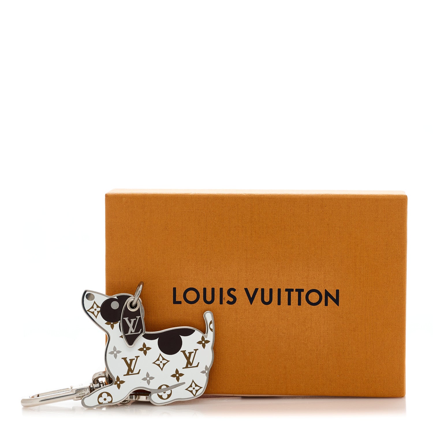 Louis Vuitton Metal Monogram Dog Bag Charm Key Holder Silver 4 of 4