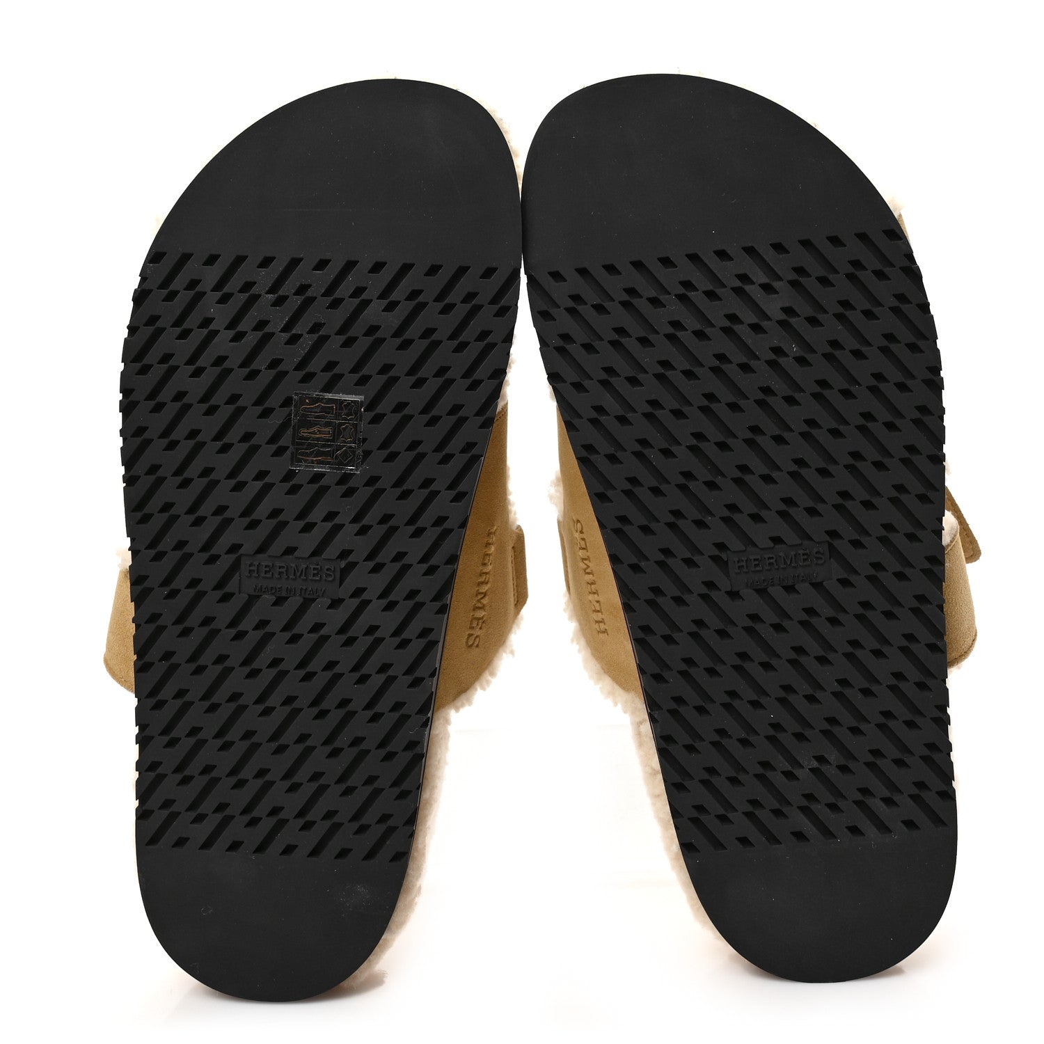 Hermes Suede Goatskin Woolskin Womens Chypre Sandals 38 Beige Albatre 5 of 7