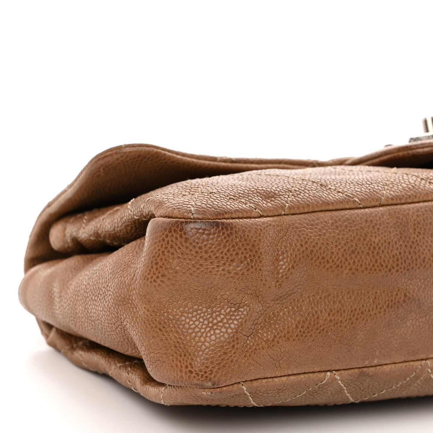 Caviar Quilted Medium Simply CC Flap Brown