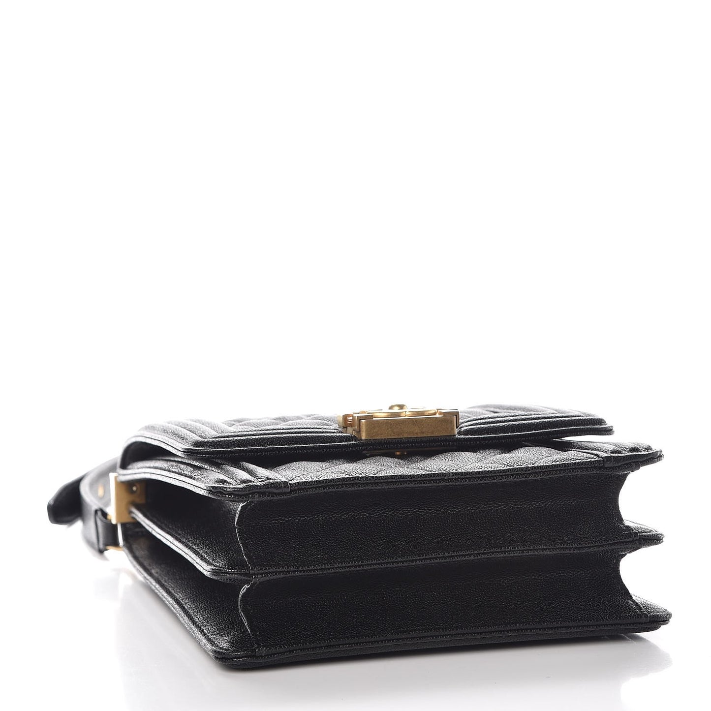 Caviar Quilted North South Boy Flap Black