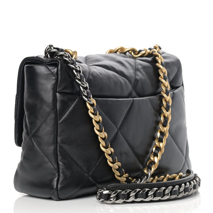 Chanel Lambskin Quilted Large Chanel 19 Flap Black 3 of 9