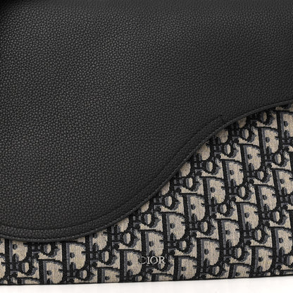 Christian Dior Grained Calfskin Oblique Saddle Messenger Black 8 of 10