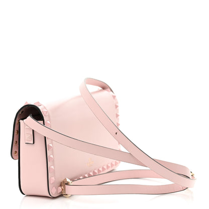 Valentino Garavani Smooth Calfskin Monochrome Rockstud Flip Lock Shoulder Bag Poudre 3 of 12