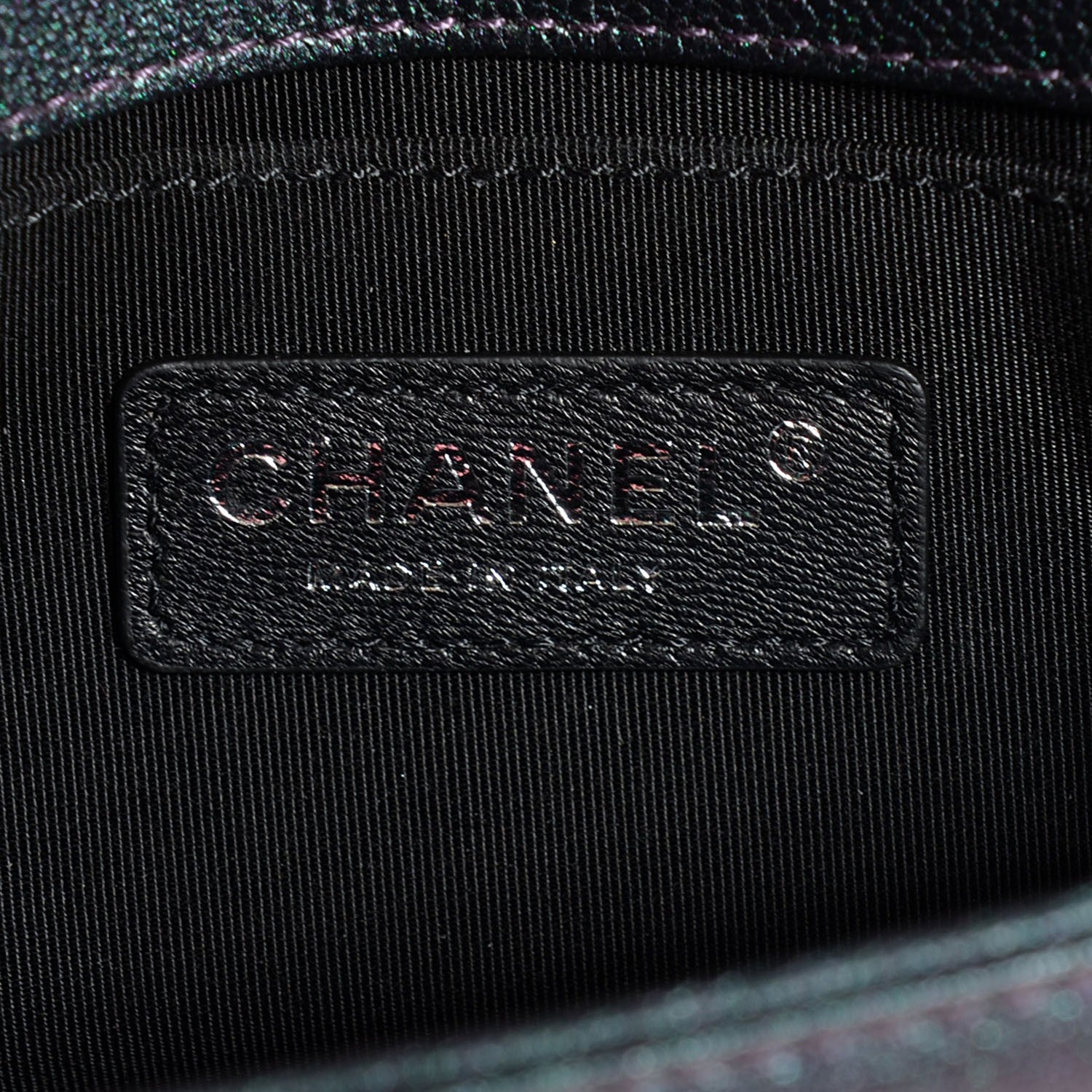 Chanel Iridescent Goatskin Quilted Small Boy with Iridescent Ruthenium Purple 7 of 9