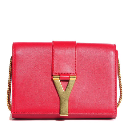 Saint Laurent Calfskin Mini Y Ligne Crossbody Pochette Bag Rouge Orient 1 of 9