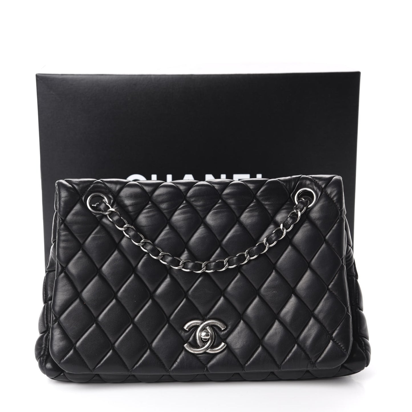 Lambskin Large New Bubble Flap Black