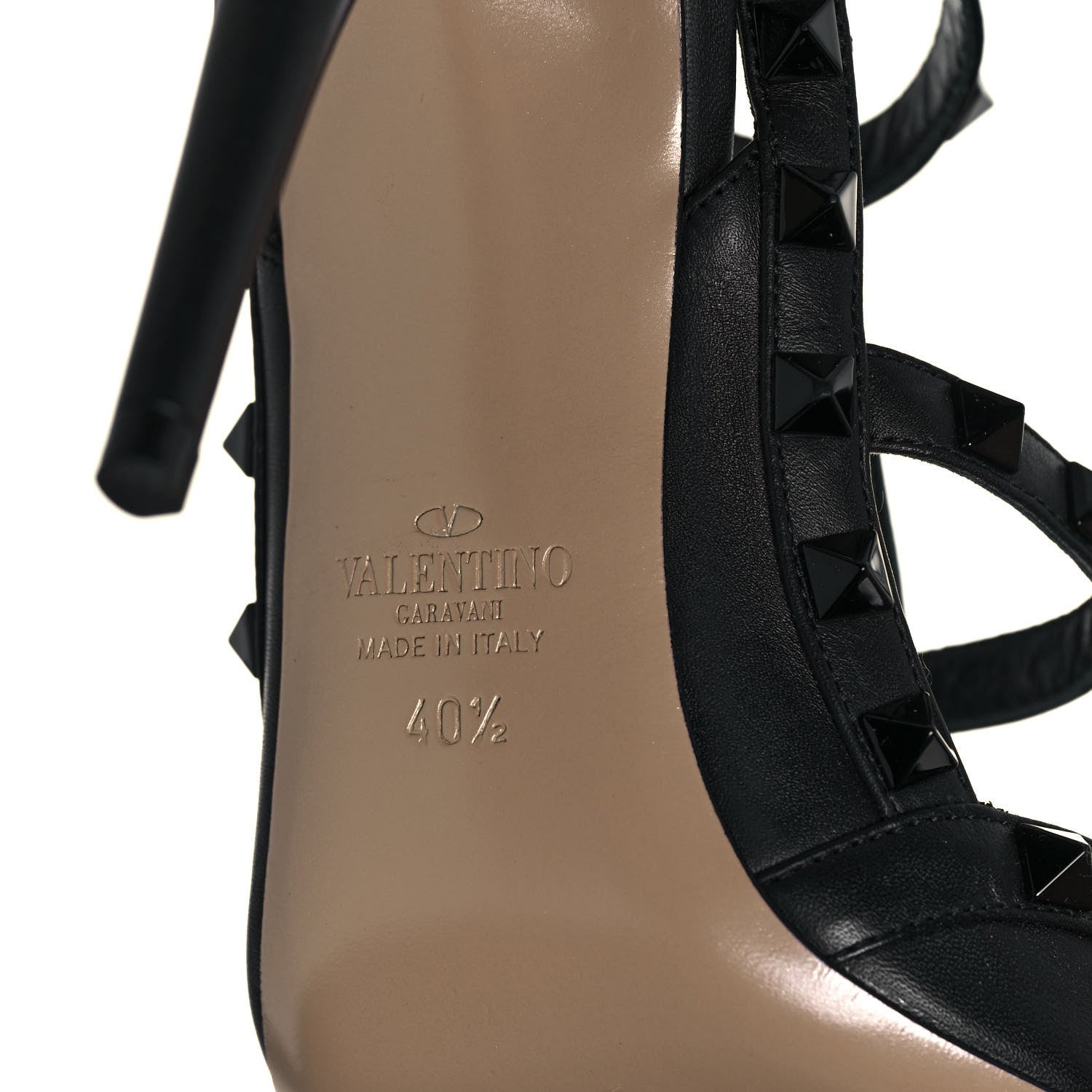 Valentino Garavani Nappa Rockstud Ankle Strap Pumps 40.5 Black 6 of 8