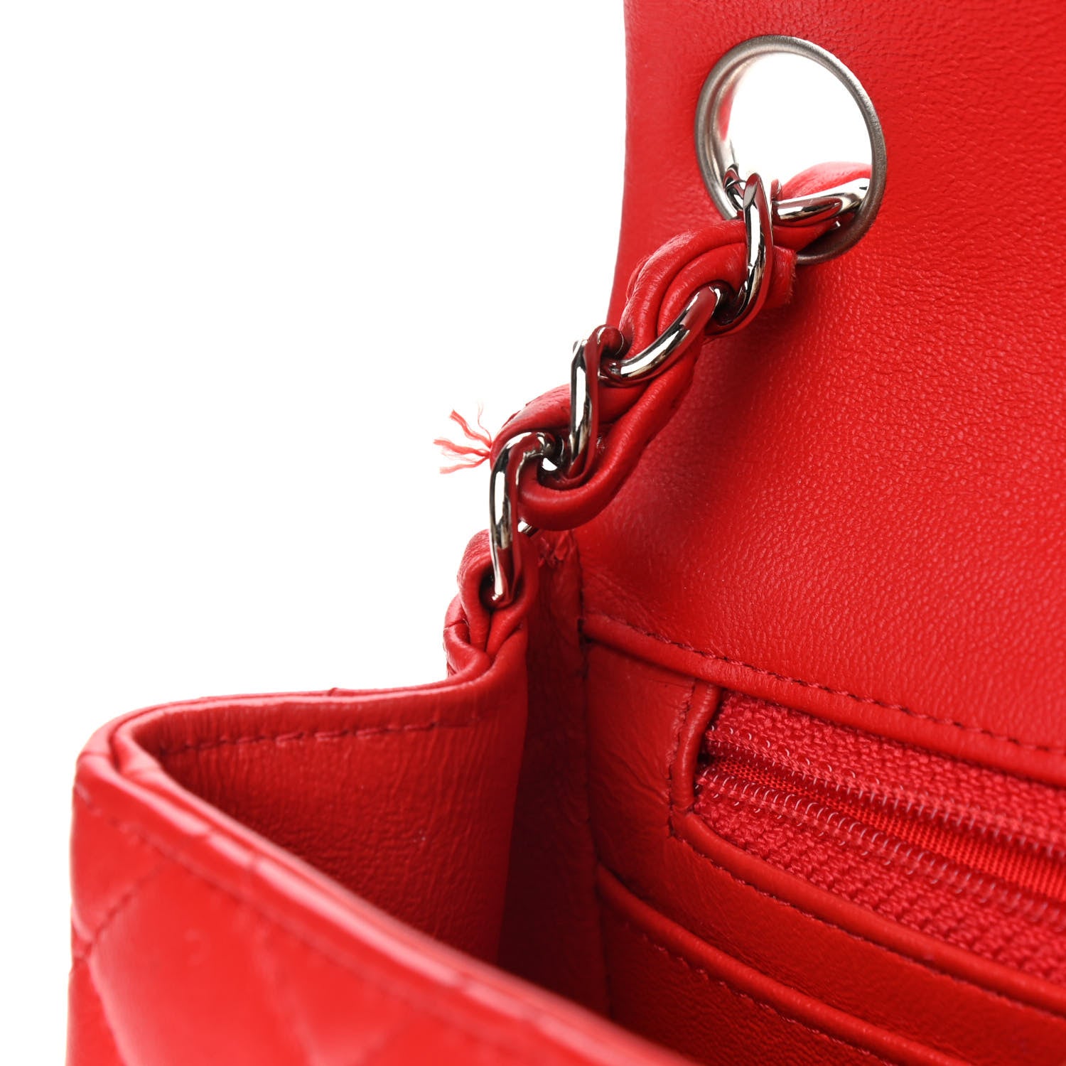 Chanel Lambskin Quilted Mini Square Flap Red 12 of 16