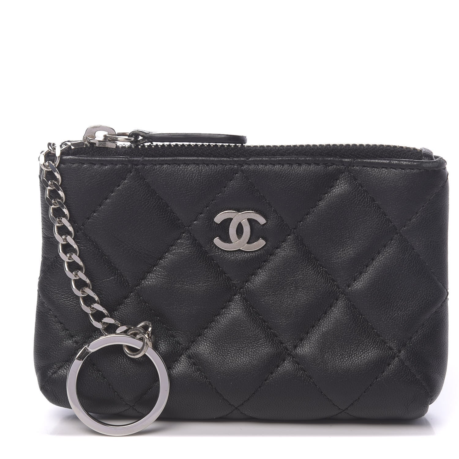 Chanel Lambskin Quilted Key Holder Case Black 1 of 10