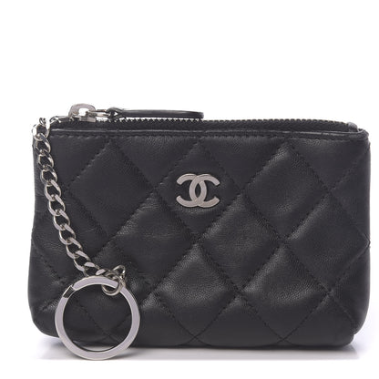 Chanel Lambskin Quilted Key Holder Case Black 1 of 10
