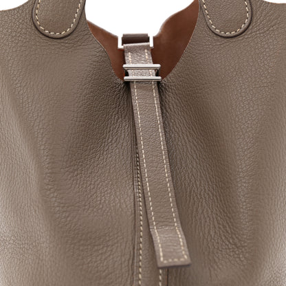 Hermes Chevre Eclat Picotin 18 PM Etoupe Rose Shocking 8 of 15