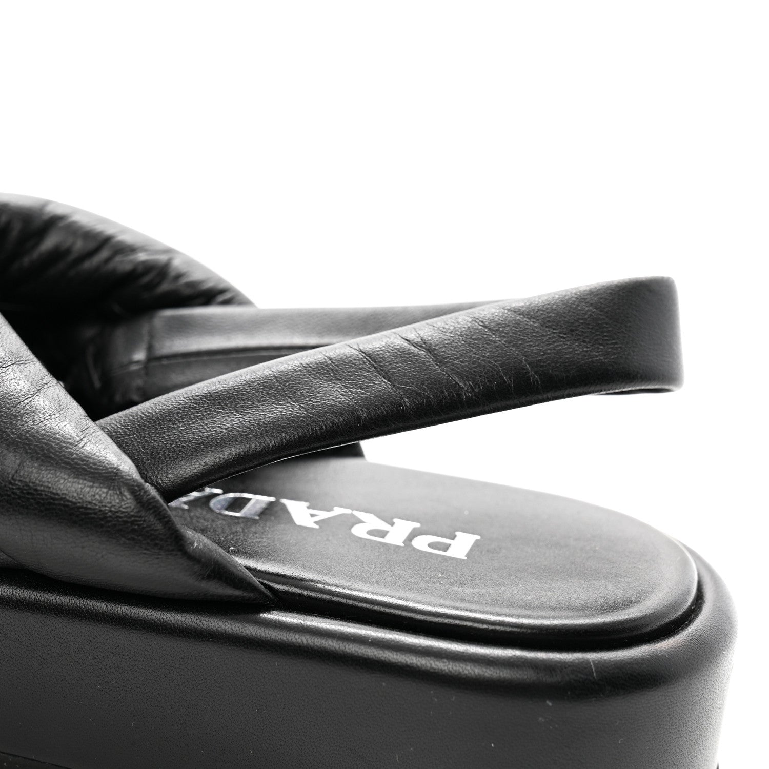Prada Nappa Padded Blow 20mm Slingback Sandals 38 Black 10 of 10