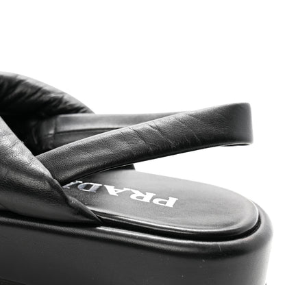 Prada Nappa Padded Blow 20mm Slingback Sandals 38 Black 10 of 10