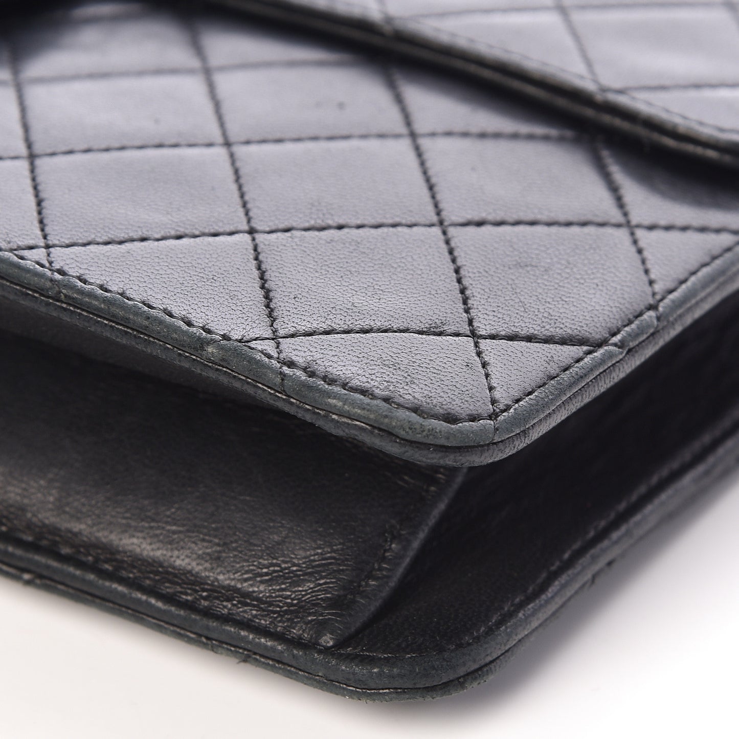 Lambskin Quilted Medium Single Flap Black