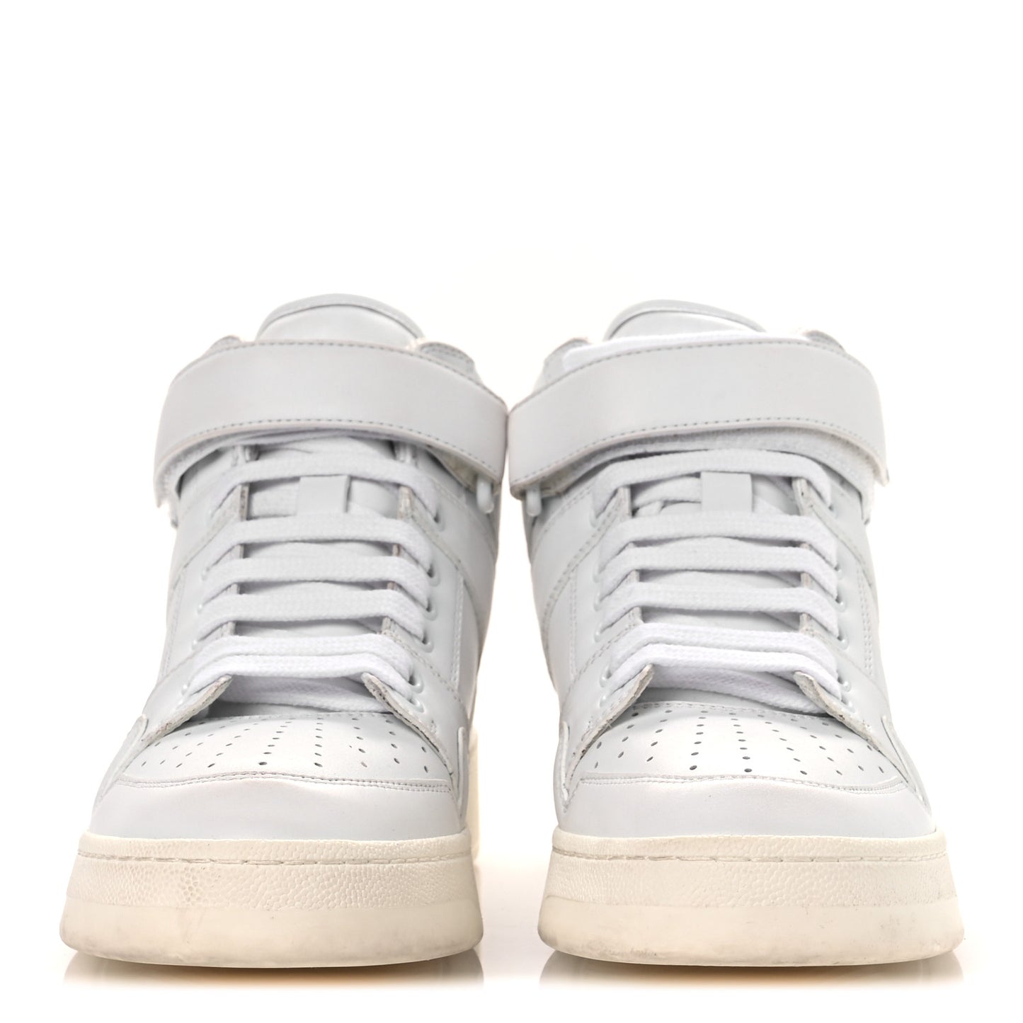 Calfskin Lax Mid Top Sneakers 39 White