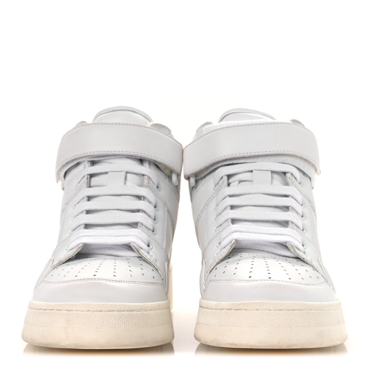 Saint Laurent Calfskin Lax Mid Top Sneakers 39 White 3 of 16