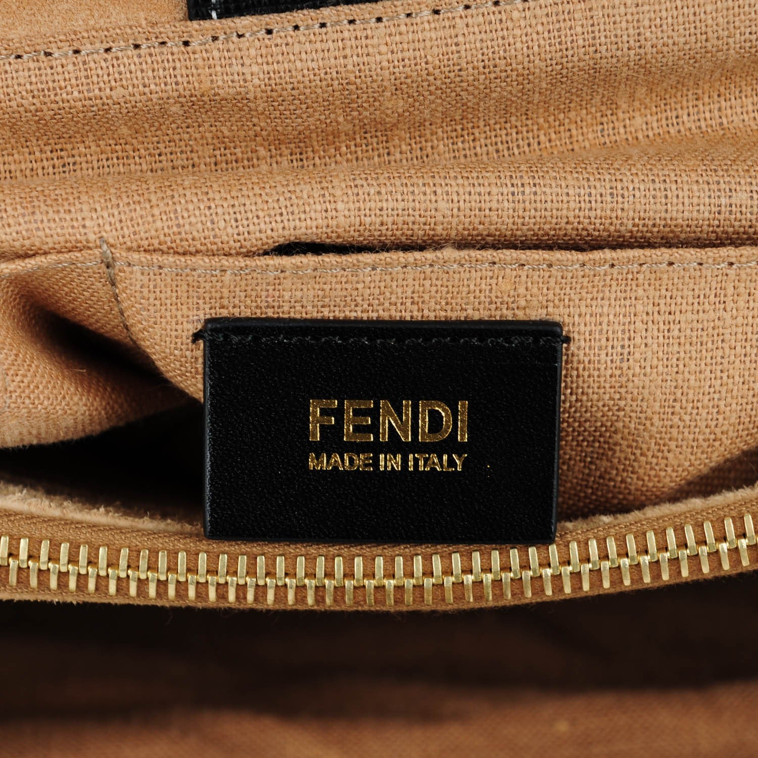 Fendi Canvas Vitello Regular 2Jours Tote Bianco Black 6 of 7