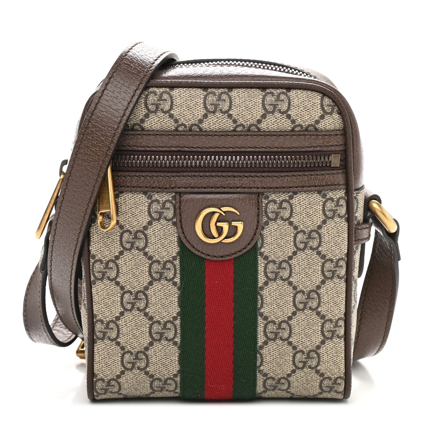 GG Supreme Monogram Web Mini Ophidia Messenger Brown