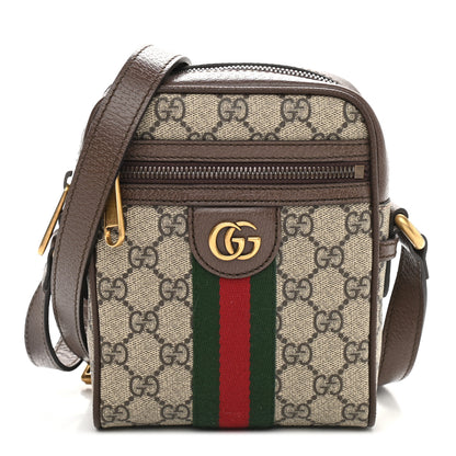 Gucci GG Supreme Monogram Web Mini Ophidia Messenger Brown 1 of 10