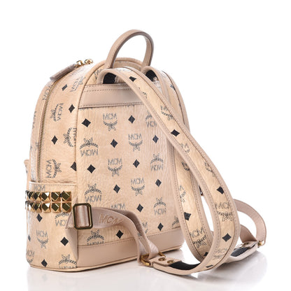 MCM Visetos Side Stud Mini Stark Backpack Beige 3 of 8