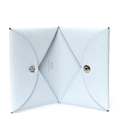 Hermes Chevre Mysore Calvi Card Case Bleu Brume 5 of 8