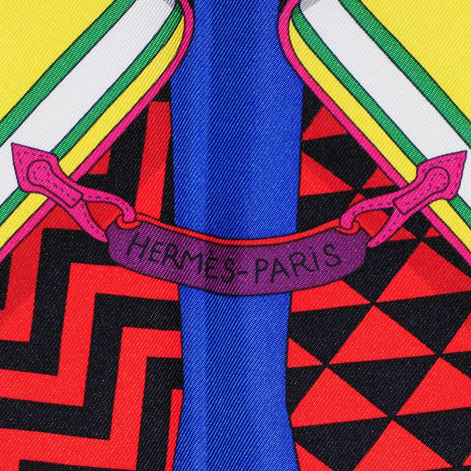 Hermes Silk Bouquets Sellier Scarf 90 Violet Jaune Vif Fuchsia 3 of 7