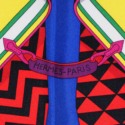Hermes Silk Bouquets Sellier Scarf 90 Violet Jaune Vif Fuchsia 3 of 7