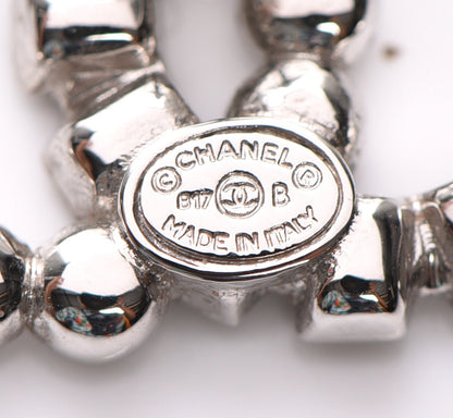 Chanel Baguette Crystal CC Earrings Silver 3 of 4