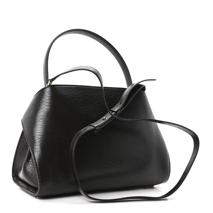 Salvatore Ferragamo Washed Calfskin Medium Hug Soft Bicolor Shoulder Bag Black Testa Di Moro 3 of 9
