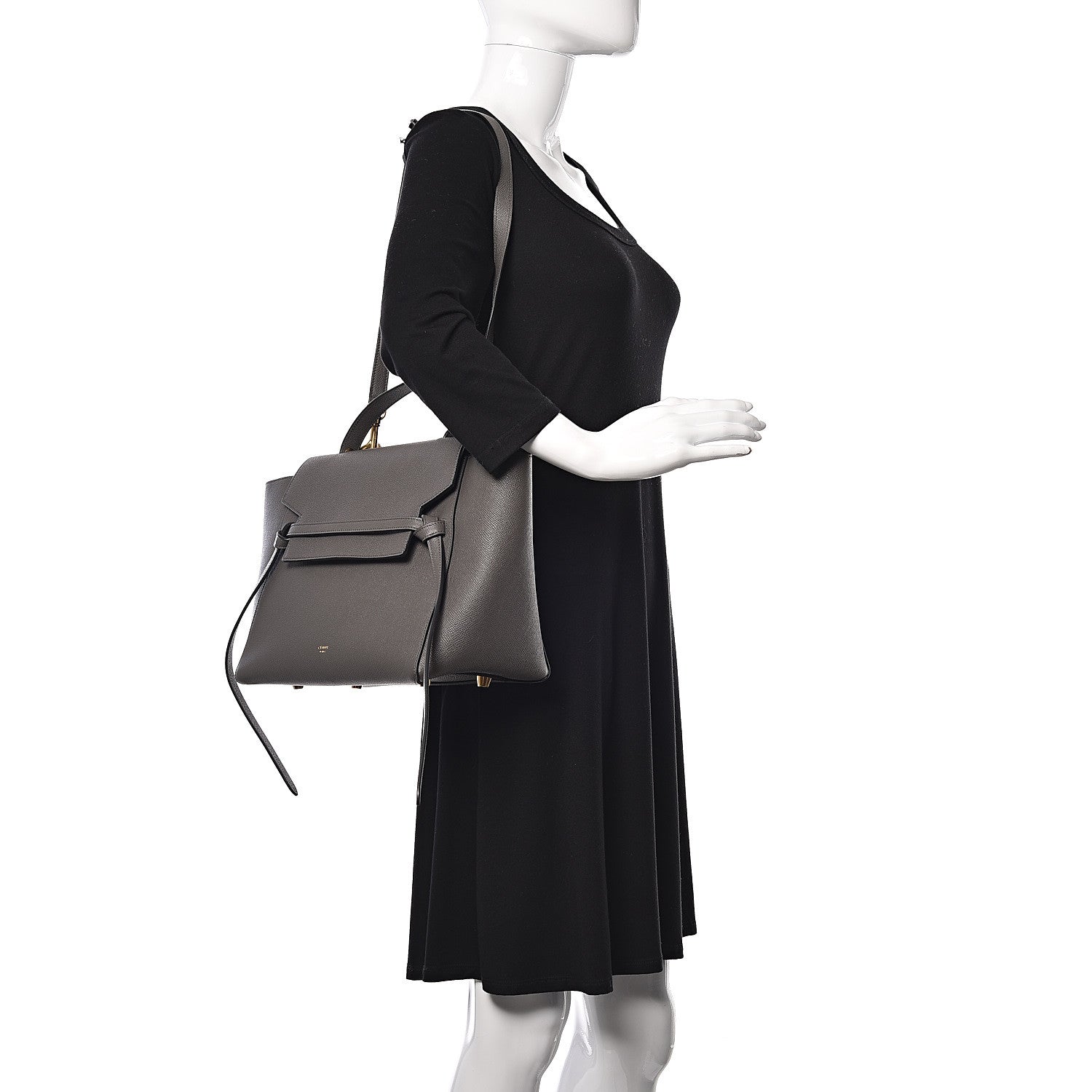 Celine Drummed Calfskin Small Belt Bag Grey 2 of 12