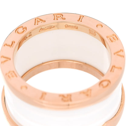Bulgari 18K Rose Gold White Ceramic B.Zero1 Four-Band Ring 52 6 4 of 6