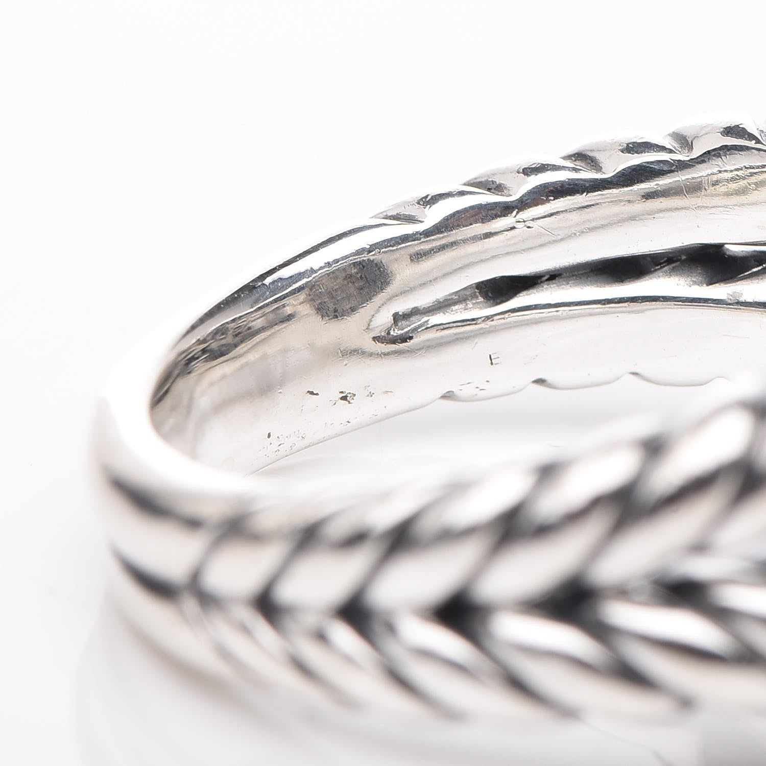David Yurman Sterling Silver 18K Yellow Gold Diamond Noblesse Ring 56 7.5 6 of 6