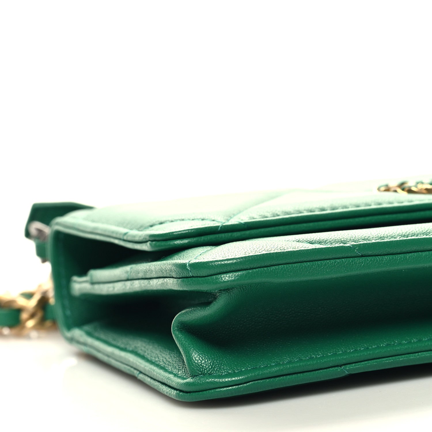Chanel Lambskin Quilted Chanel 19 Wallet On Chain WOC Green 10 of 13