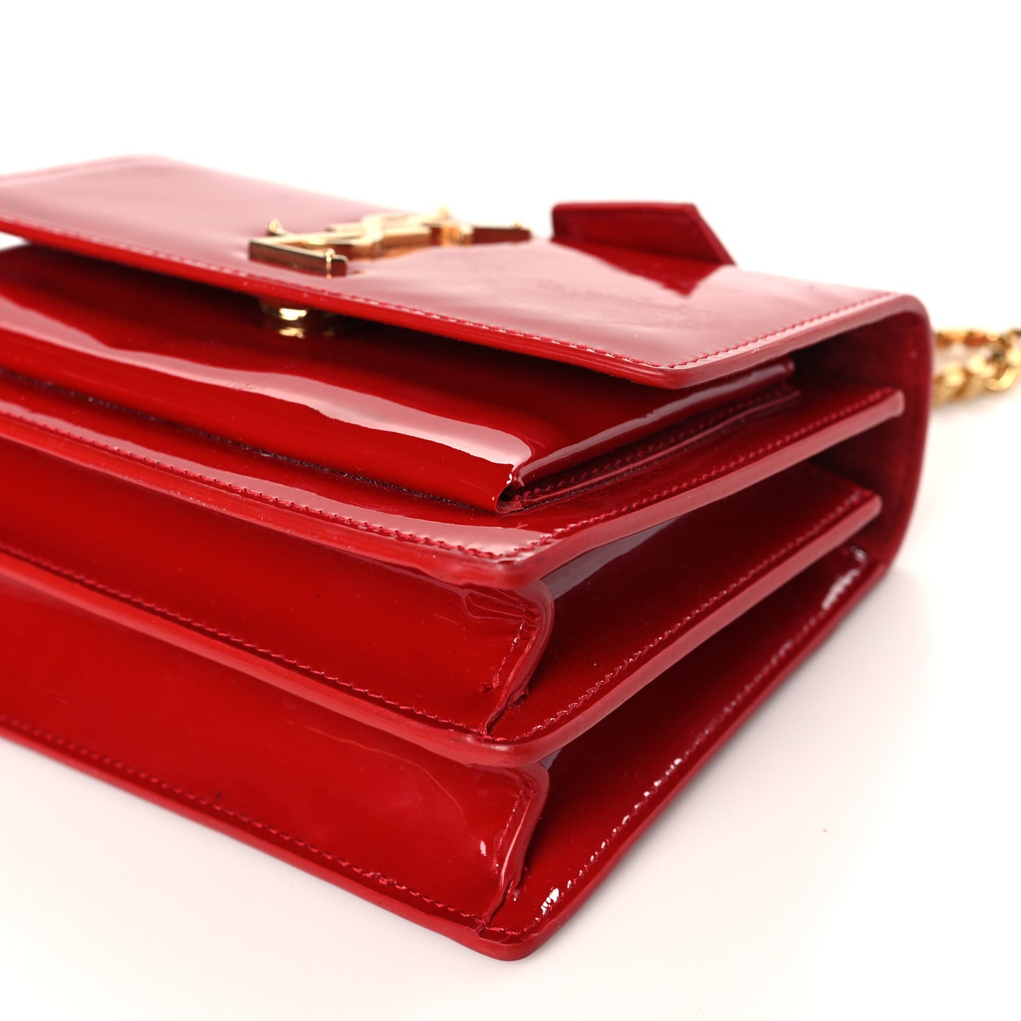 Patent Small Monogram Sunset Red